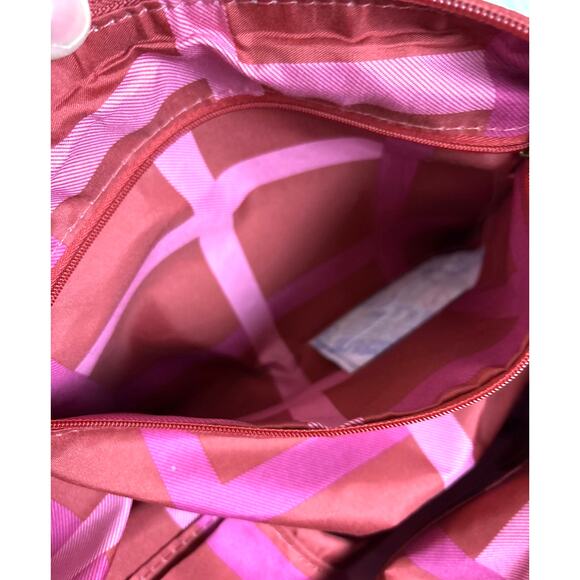 Joy Mangano Women’s Red Leather Large Tote Bag Purse Laptop Weekender NEW - Picture 9 of 9